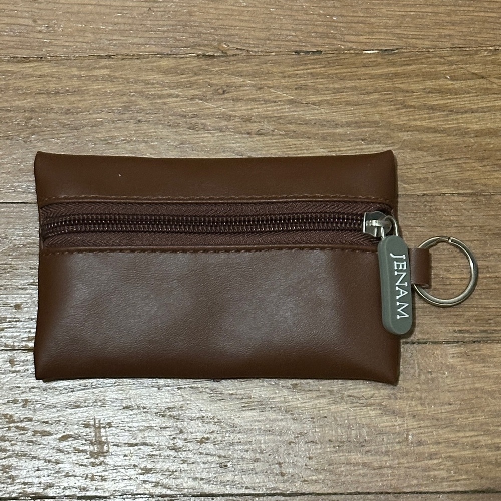 New vegan leather keychain zipper coin pouch card carrier mini wallet mini pouch